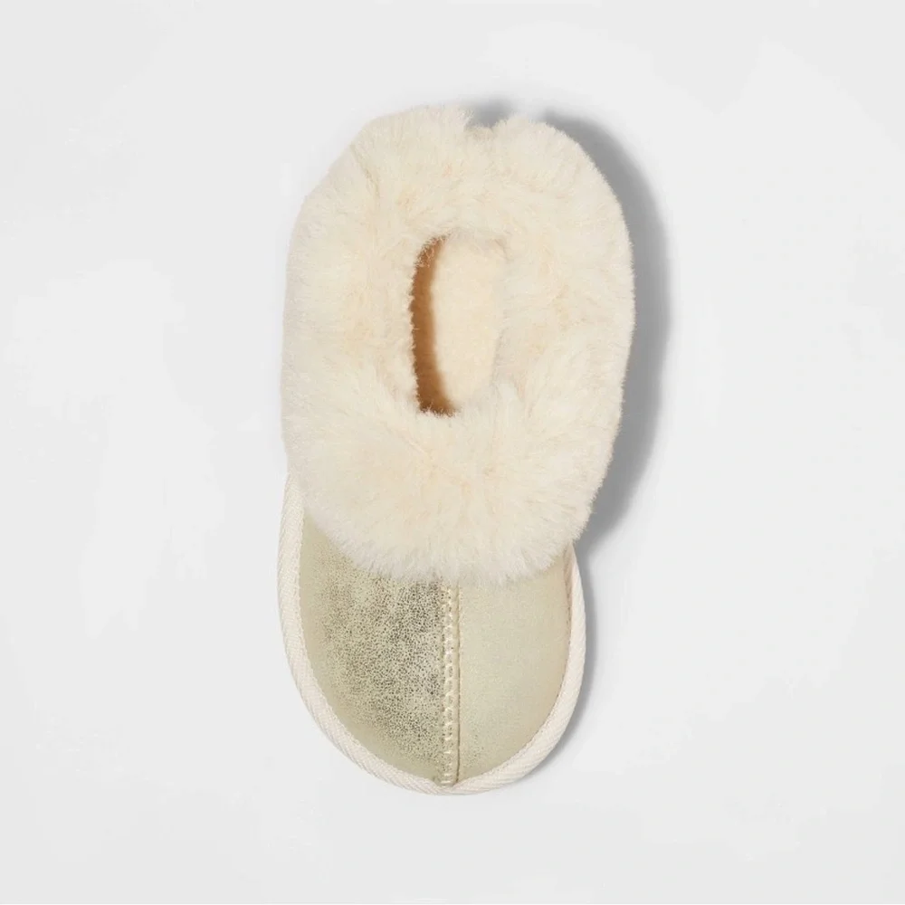 Cat and Jack Toddler Girls Channing Clog Slippers Gold - Picture 7 of 8